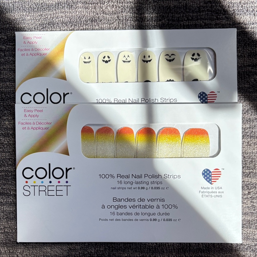 Color Street Halloween Nail Strips with Gradient and Spooky Faces